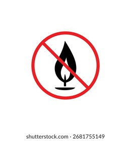 Una señal de advertencia indicando que las llamas abiertas y las fuentes de ignición están prohibidas en esta área por razones de seguridad.