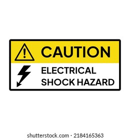 Warning sign for industrial.  Caution for electrical shock hazard.