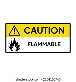 Warning sign for industrial.  Caution for flammable