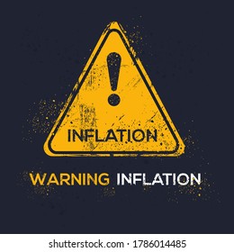 Warning sign (inflation), vector illustration.	