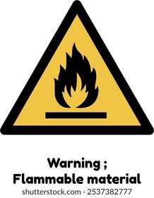 Warning sign ISO 7010 - Flammable Material