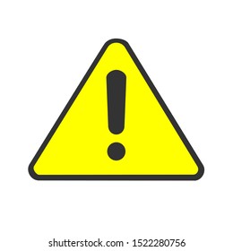 Warning sign isolated. Flat design icon vector illustration.