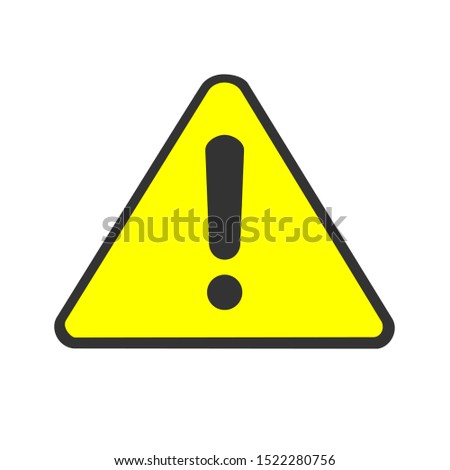Warning sign isolated. Flat design icon vector illustration.