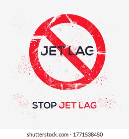 Warning sign (jet lag), vector illustration.