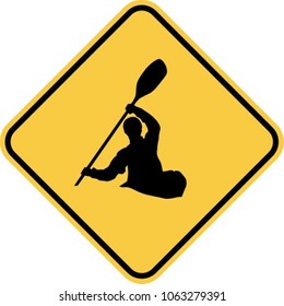 Warning sign "Kayak crossing" (American Style)