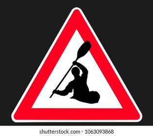 Warning sign "Kayak crossing" (European Style)