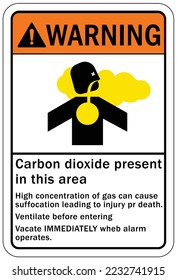 Warning sign and label carbon dioxide