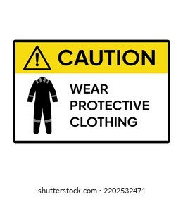 Warning Sign Label Industrial Caution Wear Stock Vector (Royalty Free ...