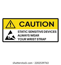 Warning Sign Label Industrial Caution Esd Stock Vector (Royalty Free ...