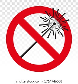 Warning sign - laser beam ray vector flat icon on a transparent background