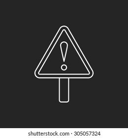 warning sign line icon
