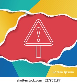 warning sign line icon