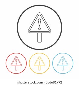 warning sign line icon