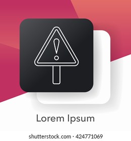 warning sign line icon