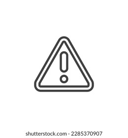Warning sign line icon. linear style sign for mobile concept and web design. Exclamation mark outline vector icon. Alert, danger, hazard, attention and error symbol, logo illustration. Vector graphics