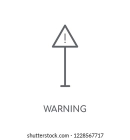 Warning sign linear icon. Modern outline Warning sign logo concept on white background from Traffic Signs collection. Suitable for use on web apps, mobile apps and print media.