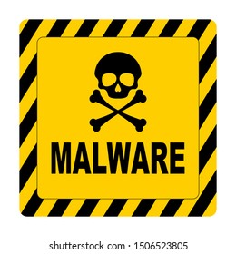 Warning Sign Malware Flat Isolated On Stock Vector (Royalty Free ...