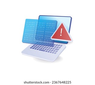 Signo de advertencia de ataque de hackers de virus malware