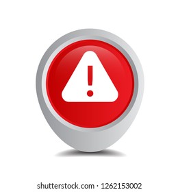 warning sign and map pin. logo concept. Designed for your web site design, logo, app, UI. triangle and exclamation mark