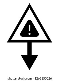 warning sign and map pin. logo concept. Designed for your web site design, logo, app, UI. triangle and exclamation mark