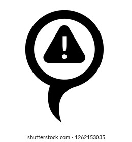 warning sign and map pin. logo concept. Designed for your web site design, logo, app, UI. triangle and exclamation mark