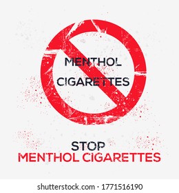 Warning sign (menthol cigarettes), vector illustration.
