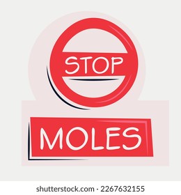 Warning sign (Moles), vector illustration.