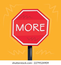 Signo de advertencia (Más), ilustración vectorial.