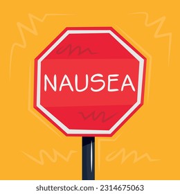 Signo de advertencia (Nausea), ilustración vectorial.