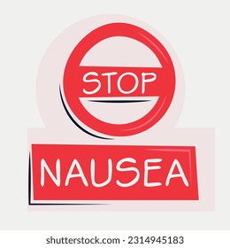 Warning sign (Nausea), vector illustration.