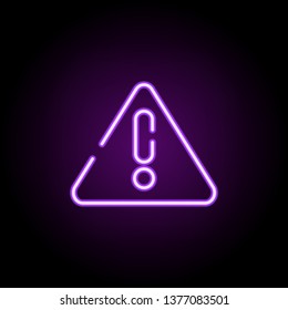 warning sign neon icon. Elements of construction set. Simple icon for websites, web design, mobile app, info graphics