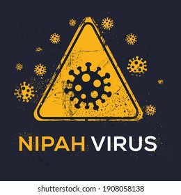 Warning sign (Nipah virus), vector illustration.