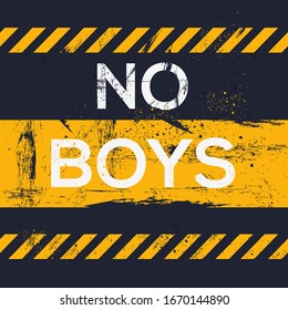  Warning sign (no boys), vector illustration.