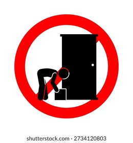 Warning sign no package taking allowed.

