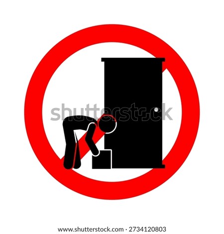 Warning sign no package taking allowed.
