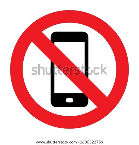 Warning sign no phone. No phone calls. Mobile phone prohibited. No phone zone.

