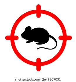 Warning sign no rats red target. Sign no rat or rodent prohibition for hanta virus or leptospirosis. vector illustration