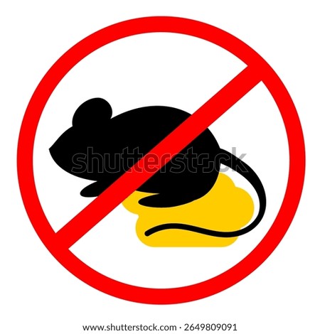Warning sign no rats red colour. Sign no rat or rodent prohibition for hanta virus or leptospirosis. vector illustration