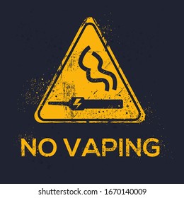  Warning sign (no vaping), vector illustration.