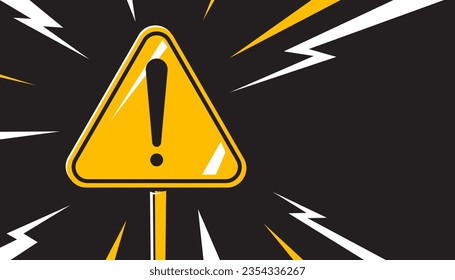 Warning sign on abstract background.