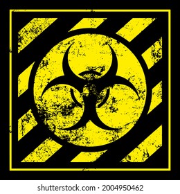 warning sign on black background