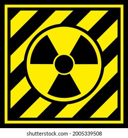 warning sign on black background