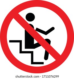 Warning sign on escalator. Escalator rules of conduct sign.