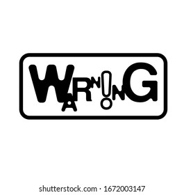 warning sign on white background