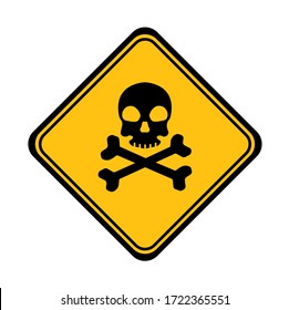 warning sign on white background