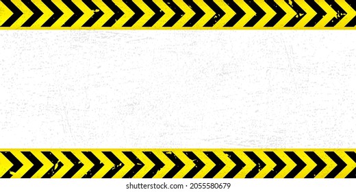 Warning sign on white background. Black Stripped Rectangle on yellow background. Blank Warning Sign. Warning Background for your design. Template. EPS10. 