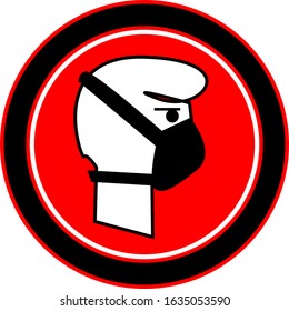 Warning sign.Be only in masks.Vector illustration.Vector illustration for your business.
