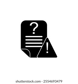 Warning sign and paper icon. Problem Solving and Solution icon vector