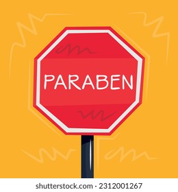 Warning sign (Paraben), vector illustration.