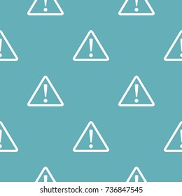 Warning sign pattern seamless blue. Simple illustration of  vector pattern seamless geometric repeat background